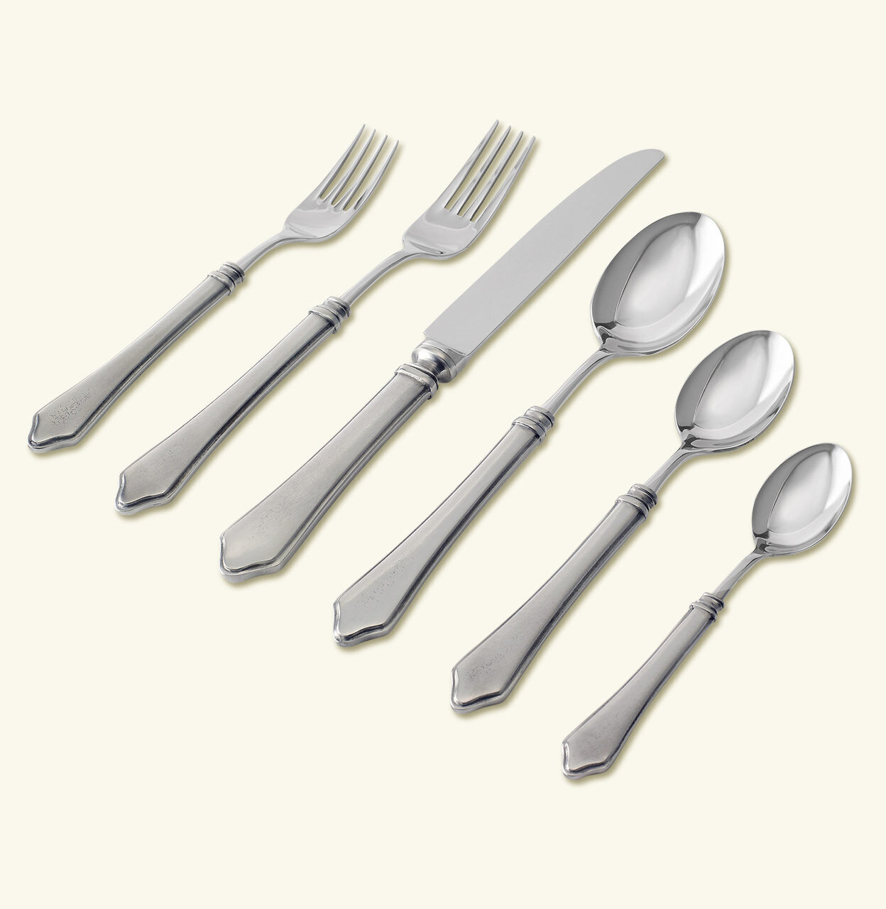 Match Pewter 6 Piece Place Setting With Forged Blade