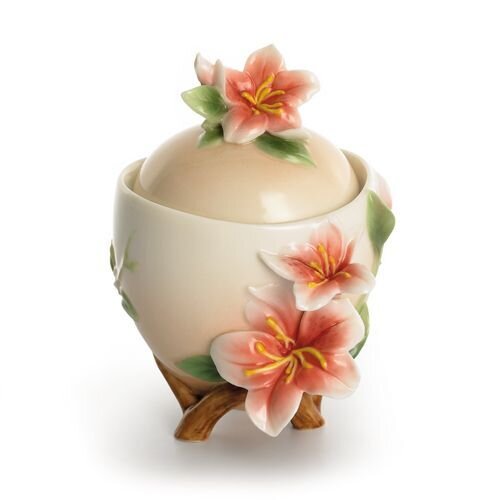 Franz Porcelain Azalea Sugar Jar With Cover FZ01337
