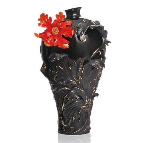 Franz Porcelain Baroque Red Lily Flower Large Vase (Limited Edition 2,000) FZ02148