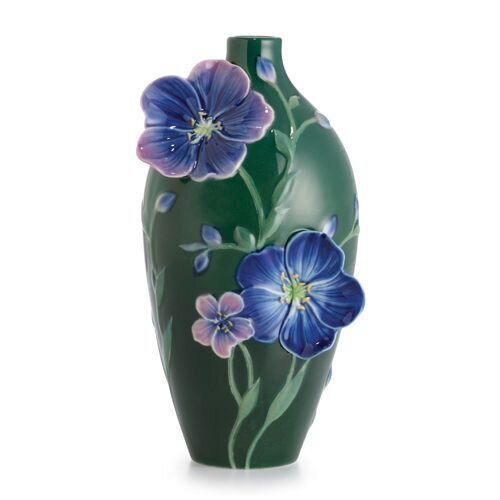Franz Porcelain Blue Flax Flower Small Vase FZ02628