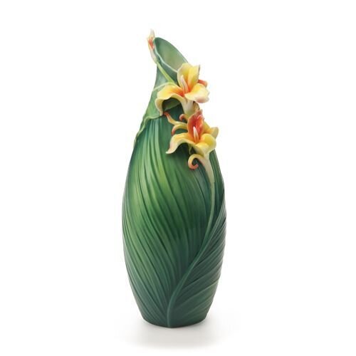 Franz Porcelain Brilliant Blooms Canna Lily Flower Large Vase FZ01730