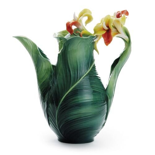 Franz Porcelain Brilliant Blooms Canna Lily Flower Teapot FZ01816