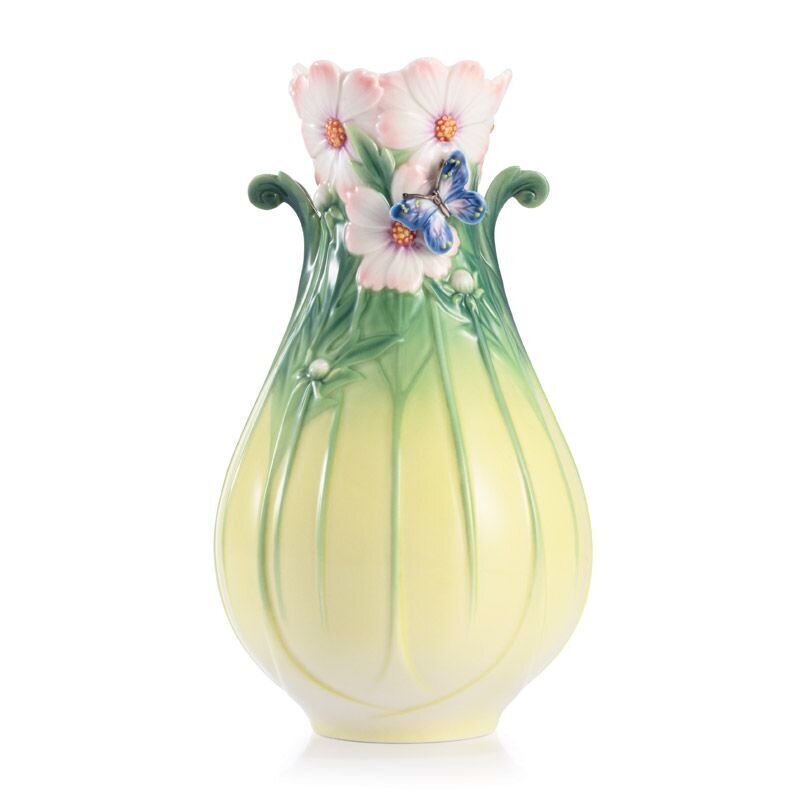 Franz Porcelain Cosmos Of Color Cosmos And Butterfly Small Vase FZ03006