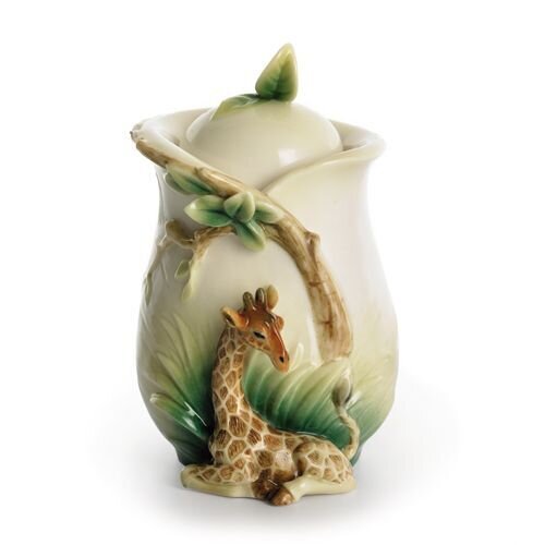 Franz Porcelain Endless Beauty Giraffe Sugar Jar With Cover FZ01298