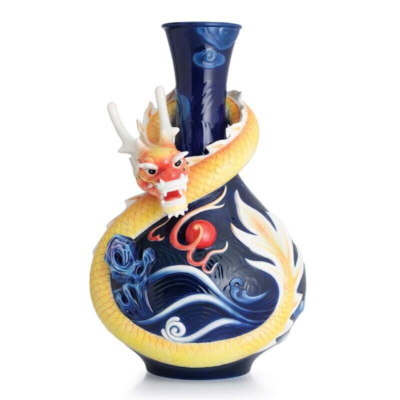 Franz Porcelain Energetic Vigor Dragon Vase Limited Edition 988 FZ02826