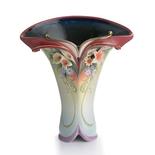 Franz Porcelain Flora And Flutter Butterfly And Flower Large Vase FZ01484