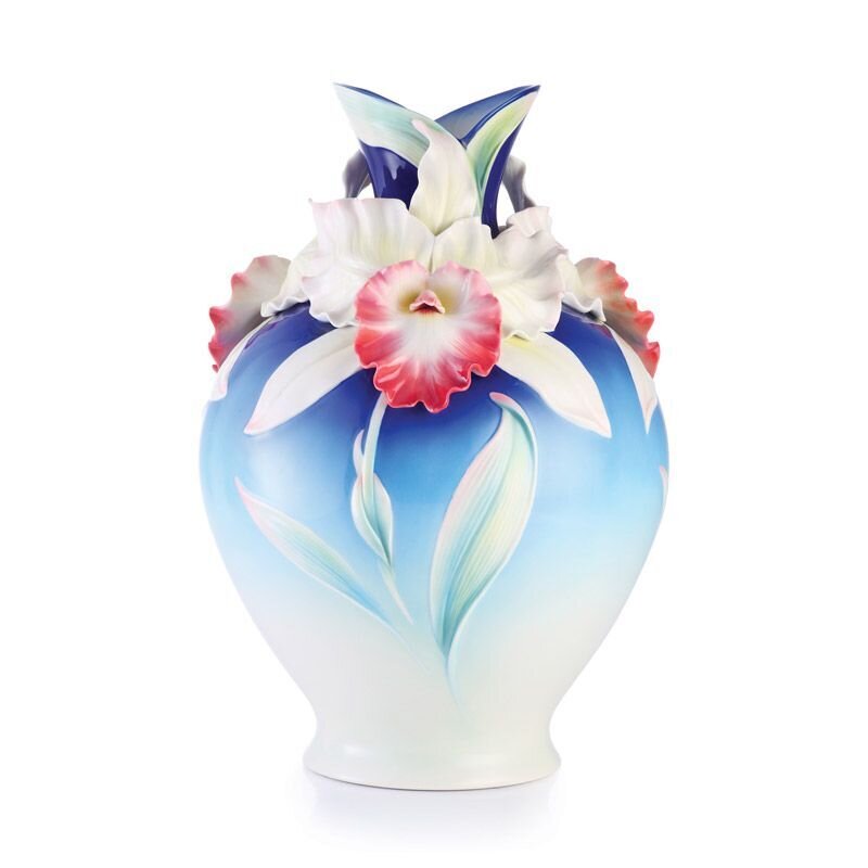 Franz Porcelain Global Fame Cattleya Orchid Vase FZ03117