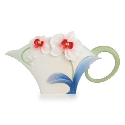 Franz Porcelain Graceful Orchid Flower Design Sculptured Porcelain Creamer FZ02694