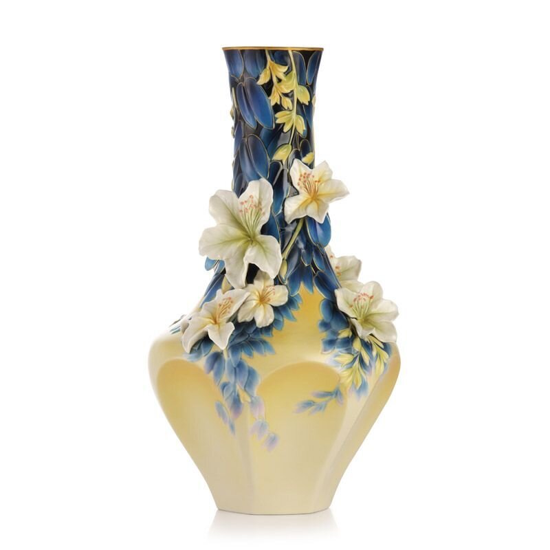 Franz Porcelain Hong Kong Orchid Tree Vase Limited Edition 2000 FZ03234