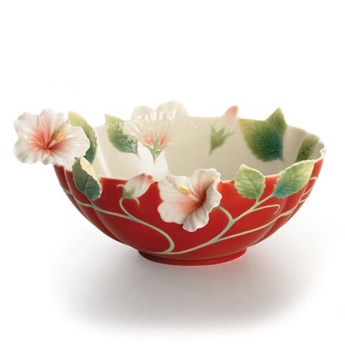 Franz Porcelain Island Beauty Hibiscus Flower Bowl FZ01625