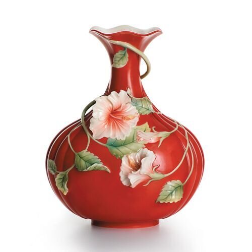 Franz Porcelain Island Beauty Hibiscus Flower Vase FZ00984