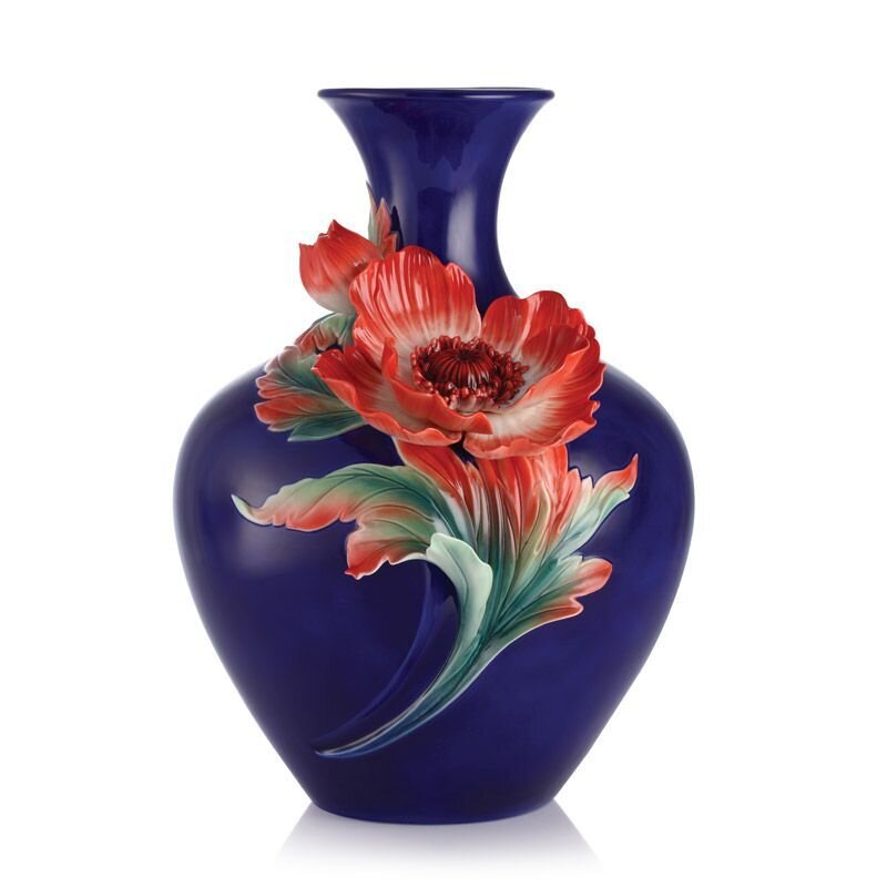 Franz Porcelain Joyful Life Anemone Vase Limited Edition 2000 FZ02932