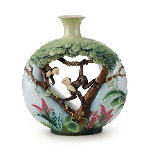 Franz Porcelain Jungle Fun Monkey Large Vase FZ02007