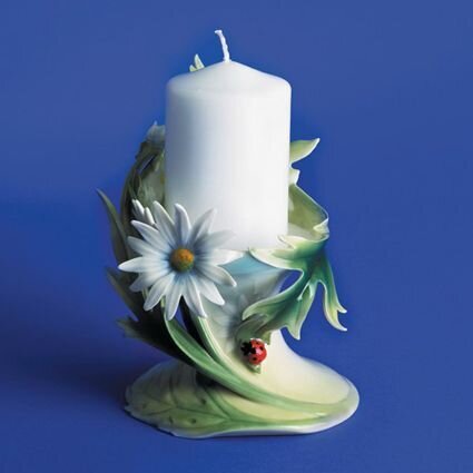 Franz Porcelain Ladybug Pillar Candleholder FZ00444