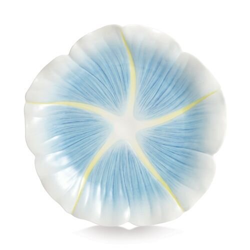 Franz Porcelain Les Jardin Morning Glory Flower Cake Plate-Blue FZ02341A