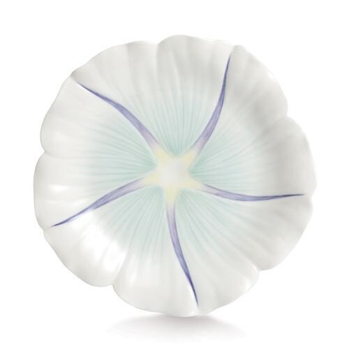 Franz Porcelain Les Jardin Morning Glory Flower Cake Plate-White FZ02341B