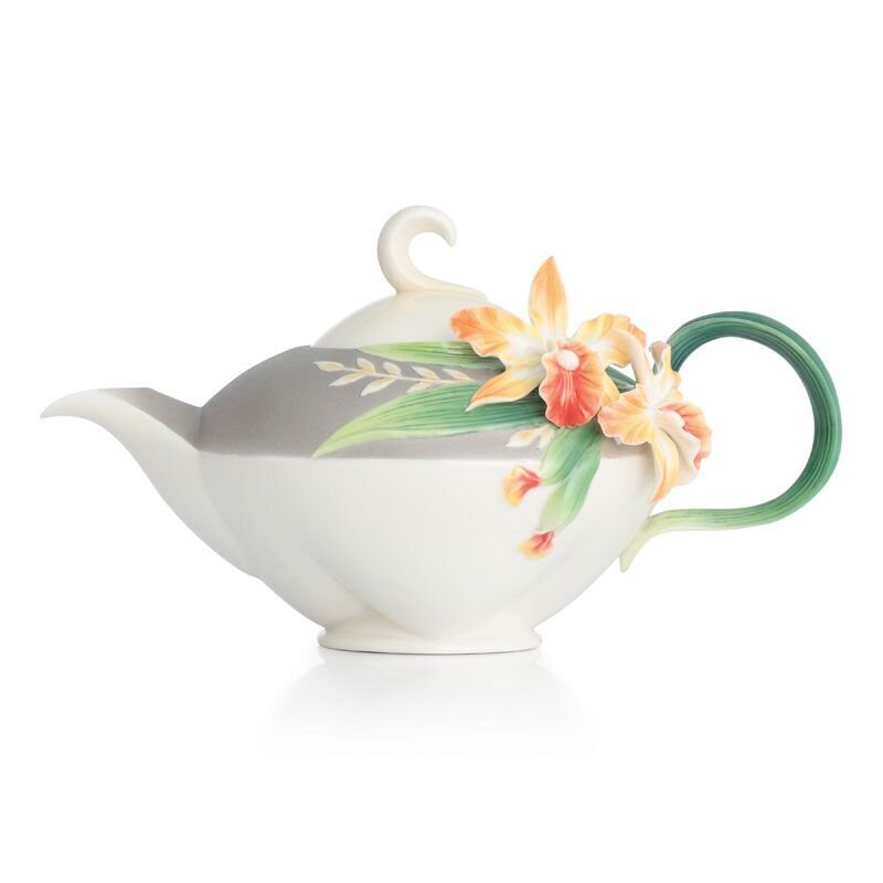 Franz Porcelain Magnificent Cattleya Orchid Teapot FZ02874
