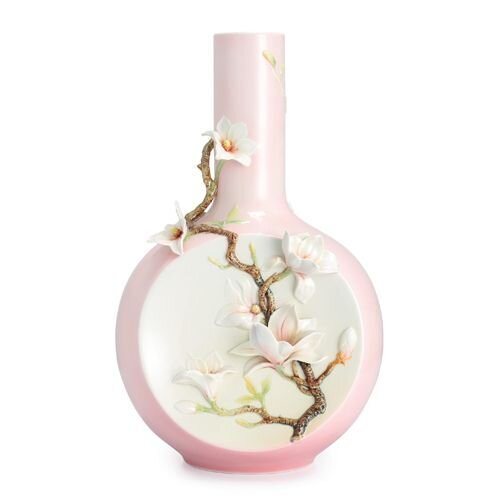 Franz Porcelain Magnolia Flower Large Vase (Limited Edition 2,000) FZ02418
