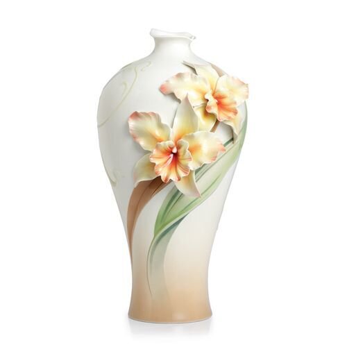 Franz Porcelain Orchid Flower Large Vase FZ02329