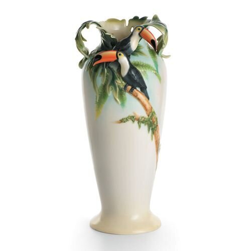 Franz Porcelain Paradise Calls Toucan Large Vase FZ00347