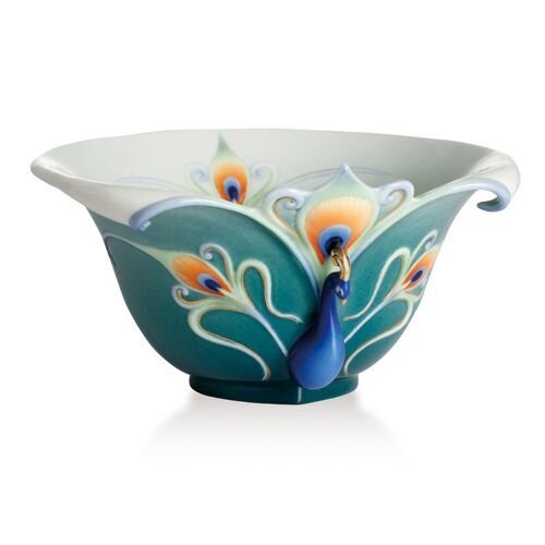 Franz Porcelain Peacock Splendor Decorative Bowl FZ01648