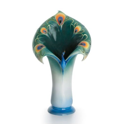 Franz Porcelain Peacock Splendor Vase FZ01210
