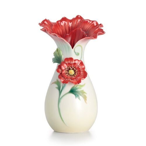 Franz Porcelain Poppy Flower Small Vase FZ02025