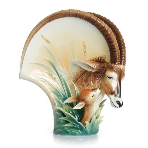 Franz Porcelain Sable Antelope Large Vase (Limited Edition 2,000) FZ02334