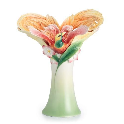 Franz Porcelain Shangri-La Bird Of Paradise Flower Large Vase FZ02421
