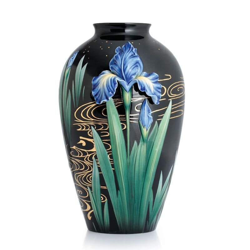 Franz Porcelain Summer Night Iris Large Vase (Limited Edition 2,000) FZ02890