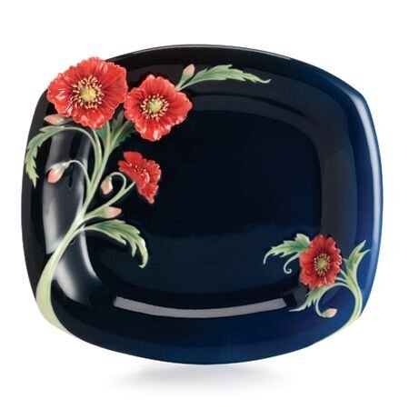 Franz Porcelain The Serenity Poppy Flower Dessert Plate FZ02514