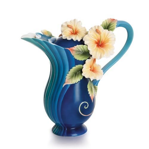 Franz Porcelain Tropical Beauty Hibiscus Flower Teapot FZ01783