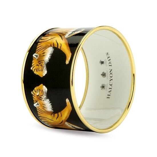 Halcyon Days Magnificent Wildlife Tiger 4 Cm. Med Ban Push on Bangle PBMWT0240GM