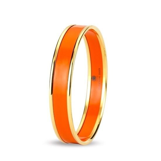 Halcyon Days Orange And Gold 1 Cm. Medium Push on Bangle PBPLA0710GM, MPN: 201/PB014, 5060171122050