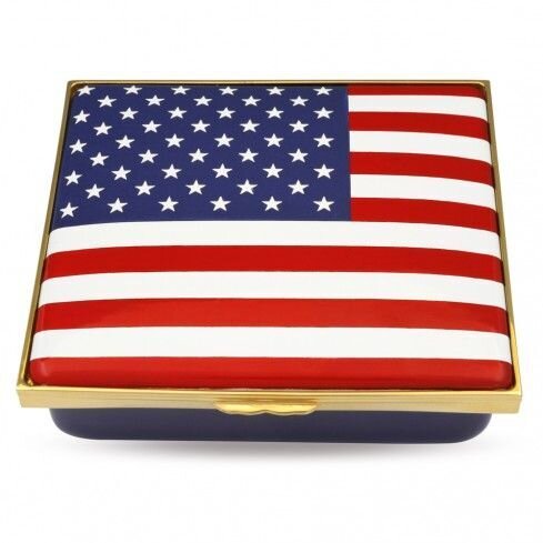 Halcyon Days The Stars and Stripes Enamel Box ENTSS1112G