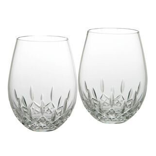 Waterford Lismore Nouveau Deep Red Stemless Wine Glass Pair