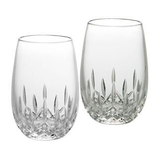 Waterford Lismore Nouveau White Stemless Wine Glass Pair