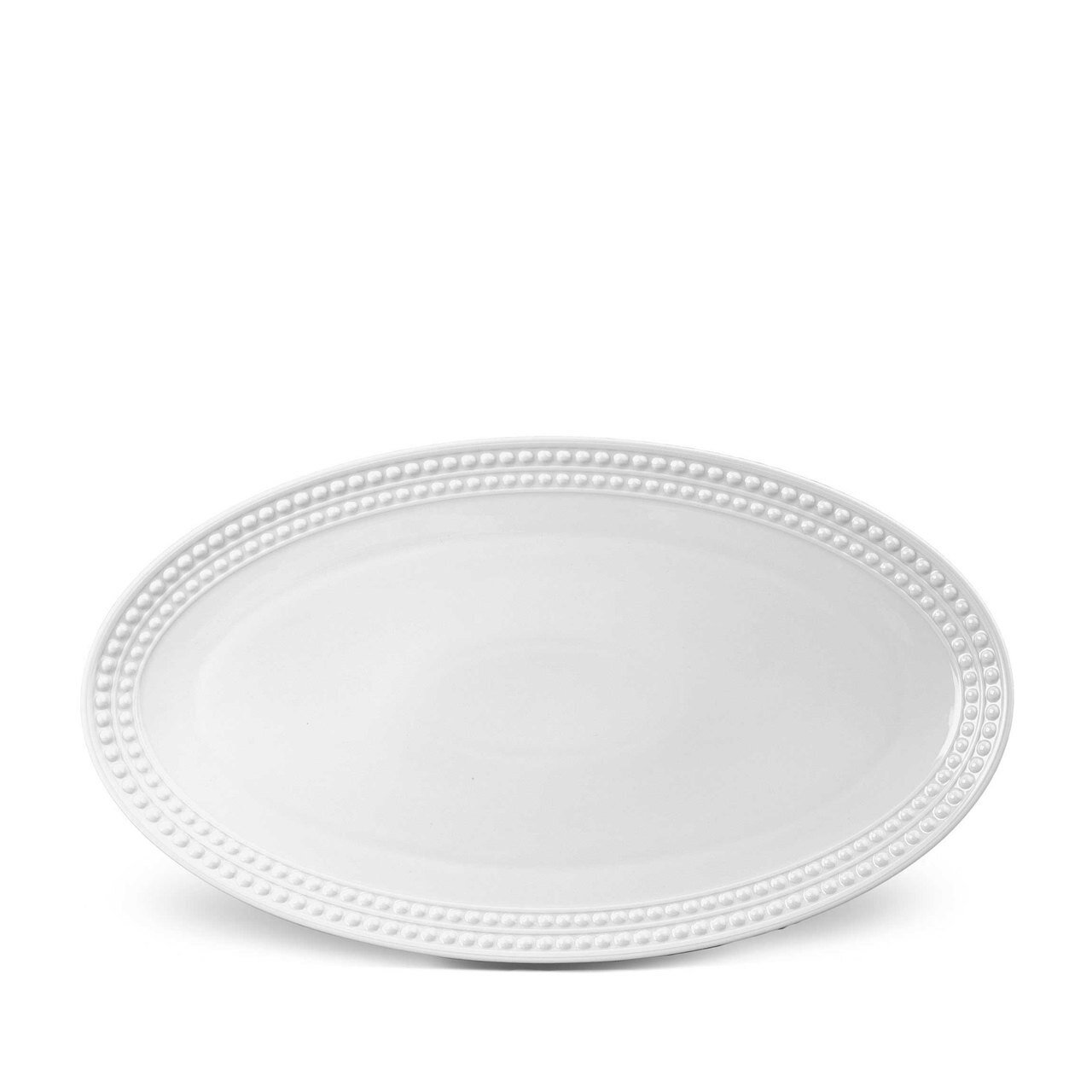 L'Objet Perlee Large Oval Platter White