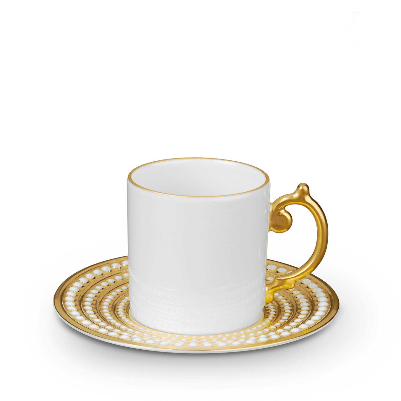 L'Objet Perlee Espresso Cup and Saucer Gold