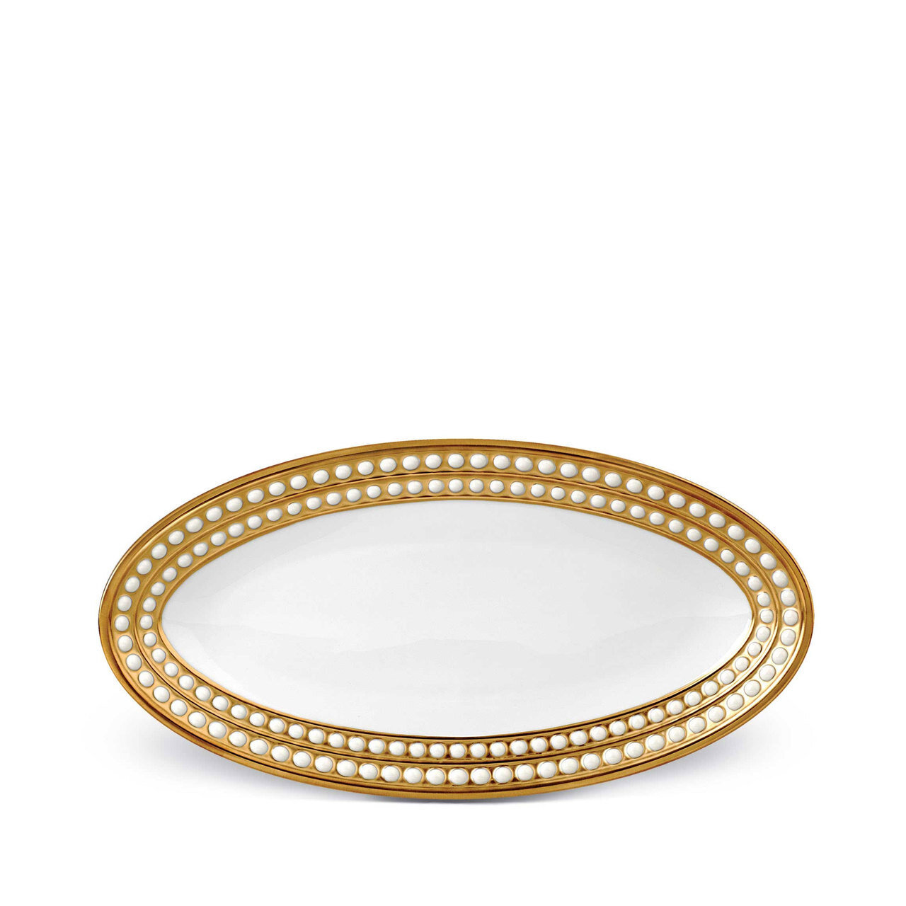 L'Objet Perlee Small Oval Platter Gold