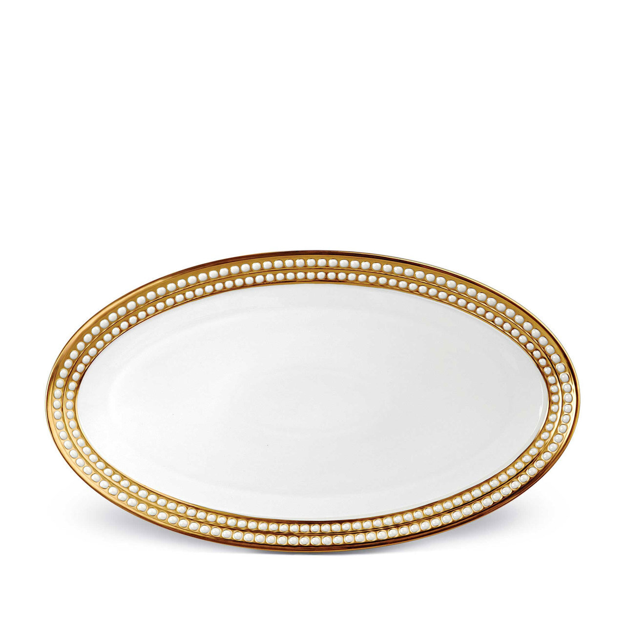 L'Objet Perlee Large Oval Platter Gold