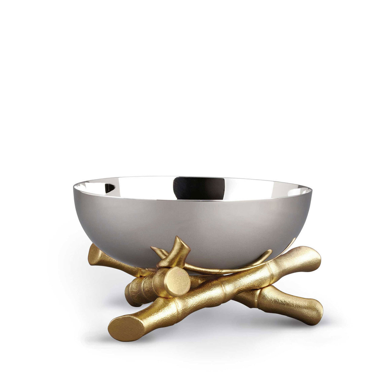 L'Objet Bambou Bowl Medium 24k Gold-Plated Stainless Steel
