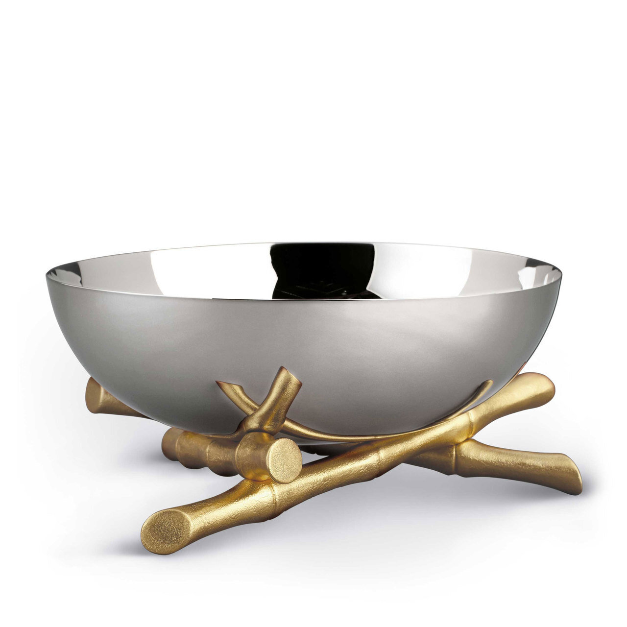 L'Objet Bambou Large Bowl 24k Gold-Plated Stainless Steel