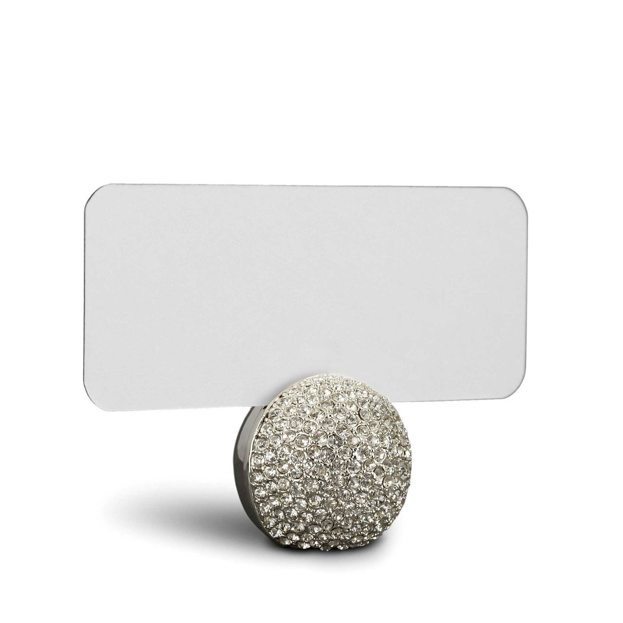L'Objet Platinum with White Crystals Pave Sphere Place Card Holders