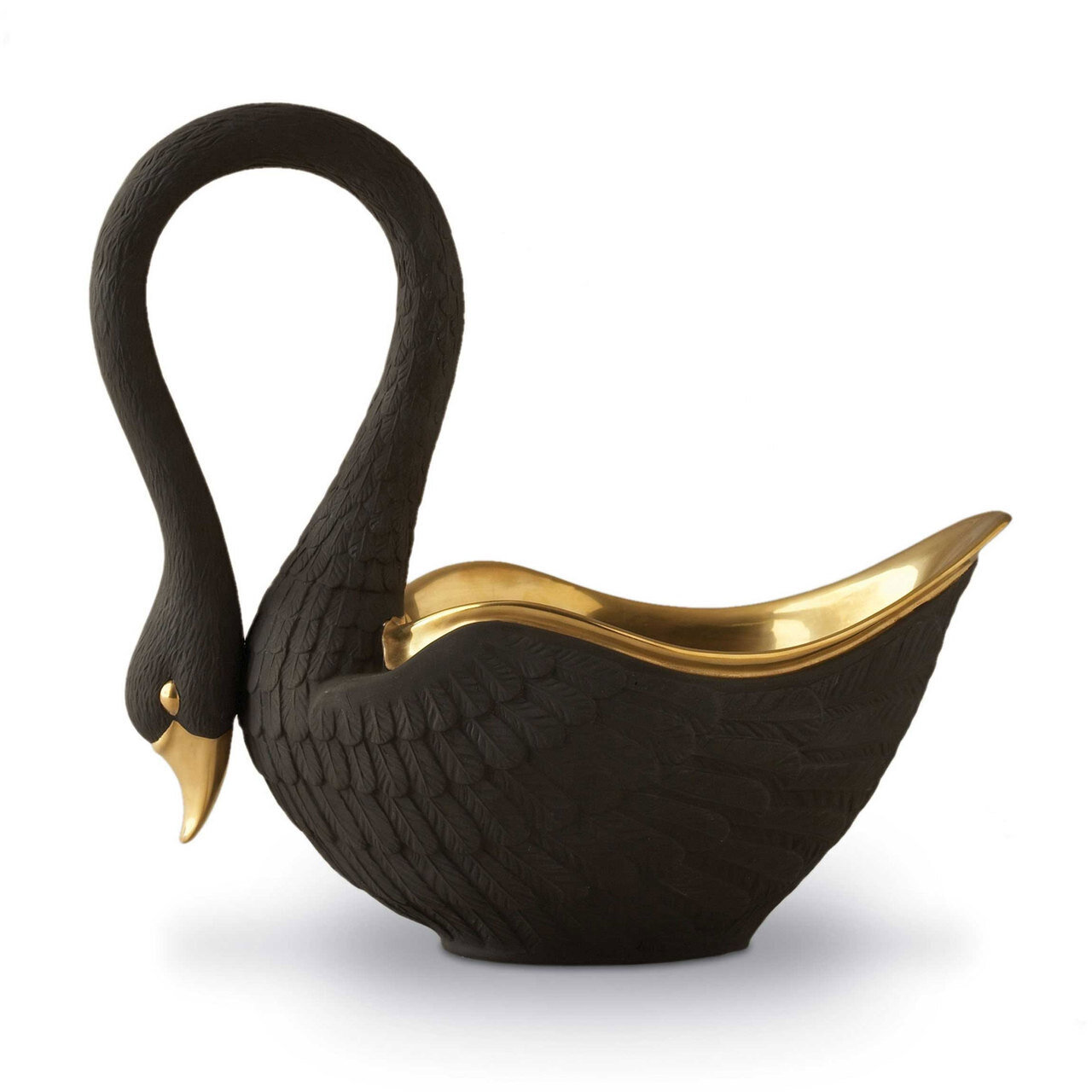 L'Objet Swan Black Large Bowl