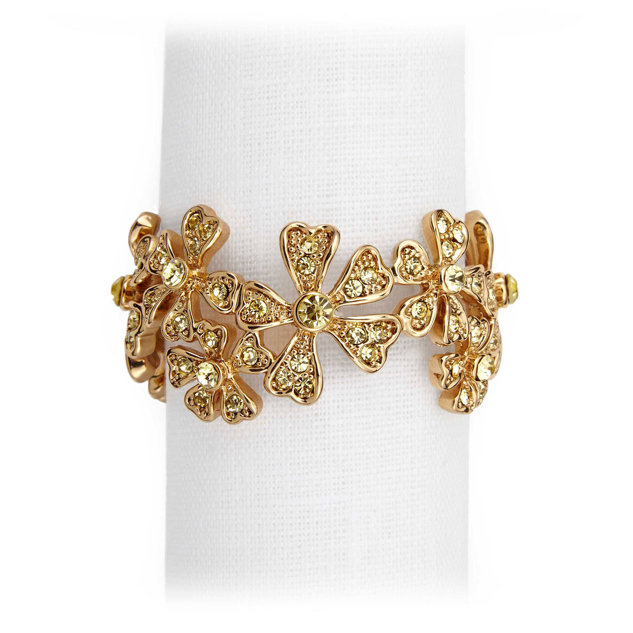 L'Objet Gold with Yellow Crystals Garland Napkin Holder