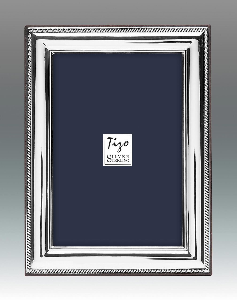 Tizo Solid Bead 4 x 6 Inch Sterling Silver Picture Frame