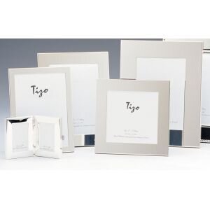 Tizo Thin Simple 2.5 x 3.5 Inch Double Silver Plated Picture Frame