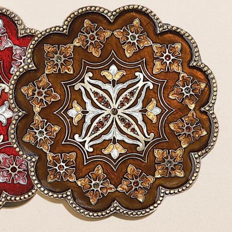 Tizo Persia Jeweled Coaster - Brown