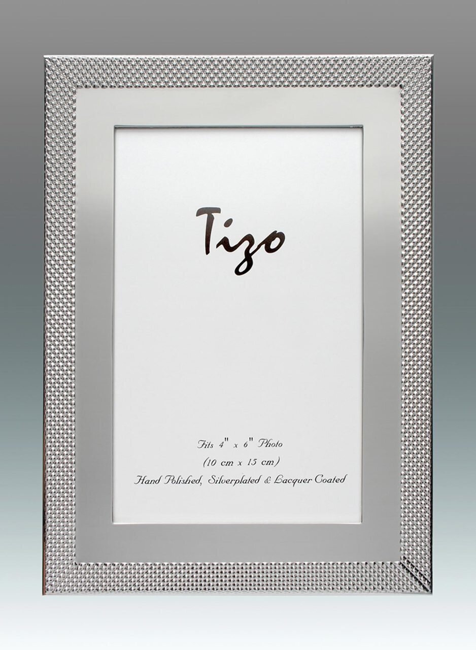 Tizo Simple Dots 5 x 7 Inch Silver Plated Picture Frame